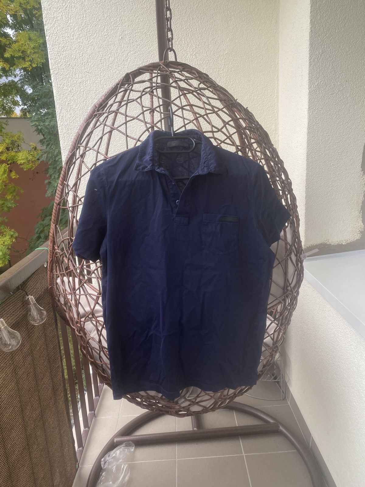 Prada Prada luxury with small mini logo on pocket shirt Size US S / EU 44-46 / 1 - 1 Thumbnail