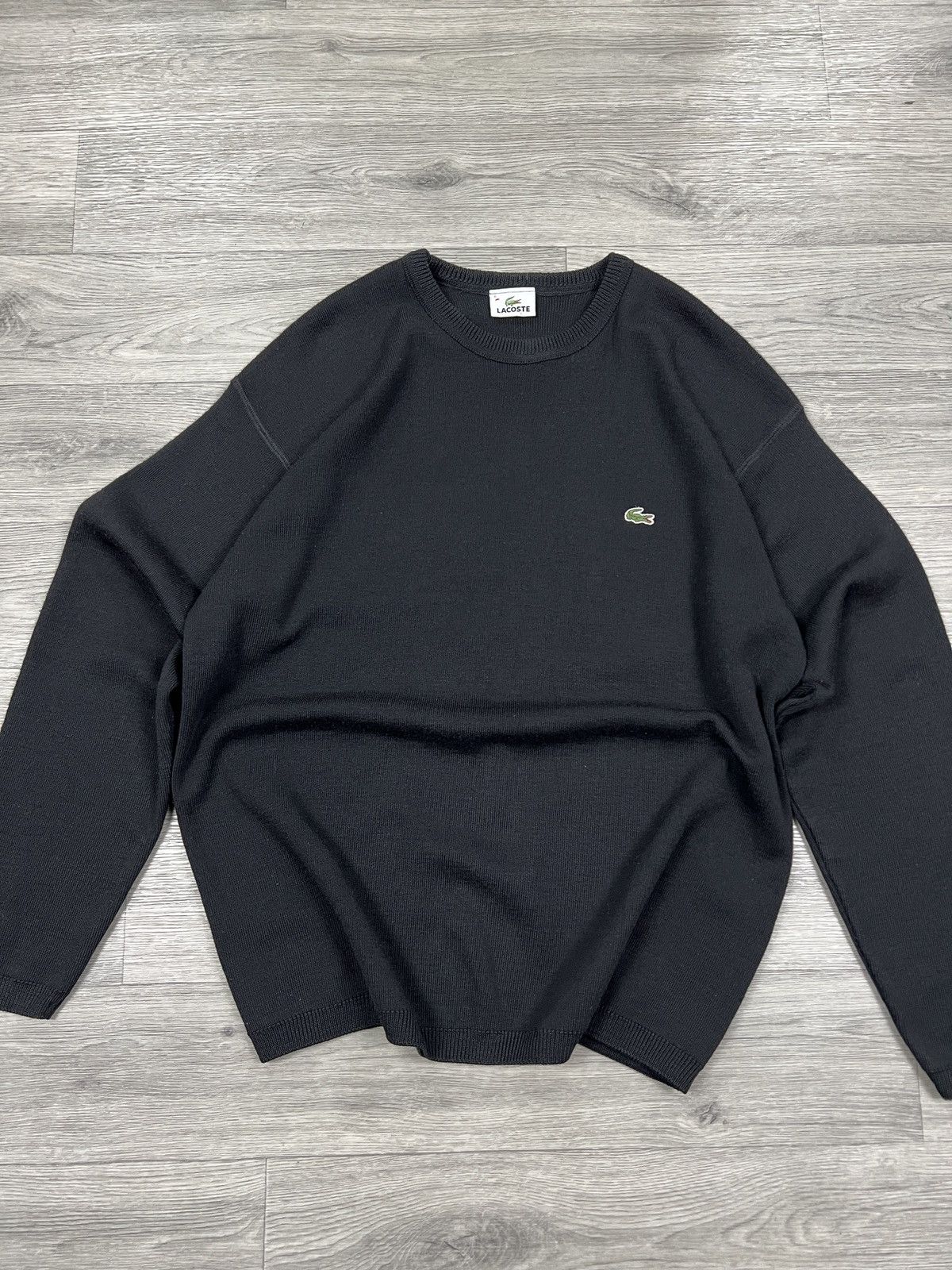 Lacoste Lacoste Vintage Black Wool Knit Sweater Size L Size US L / EU 52-54 / 3 - 3 Thumbnail