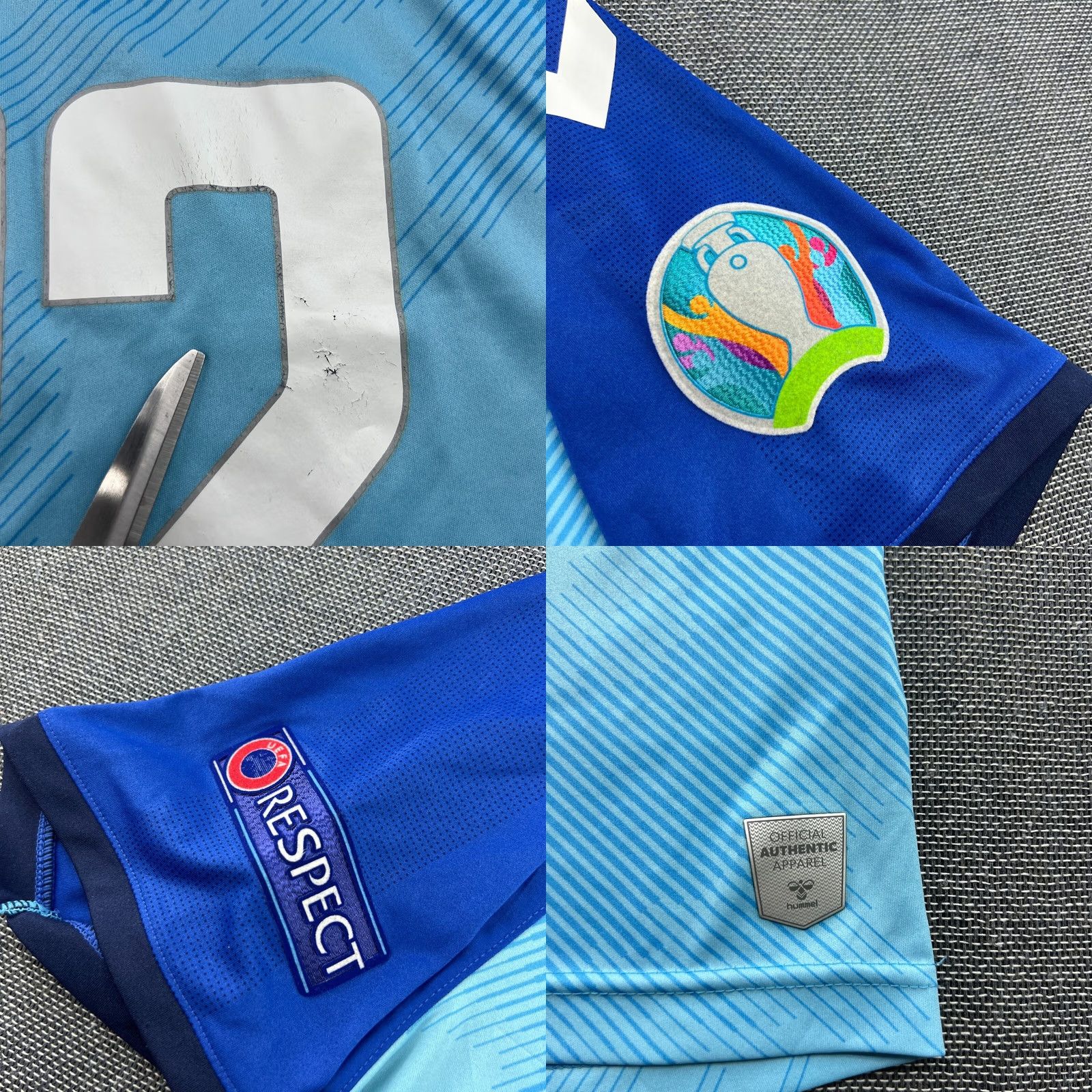Hummel Hummel Denmark 2020 2021 Goalkeeper Frederik Rønnow #22 Mens Football Jersey XL Blue Size US XL / EU 56 / 4 - 9 Thumbnail
