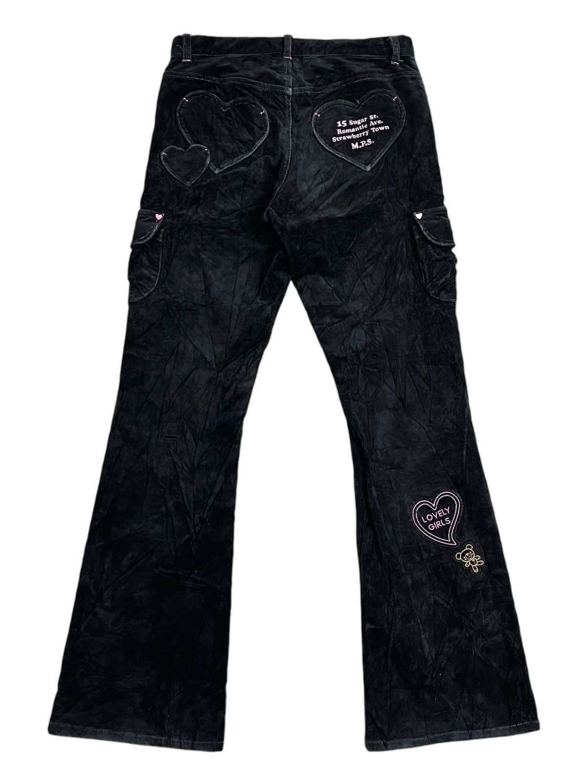 Angel Blue 2000s Mezzo Piano - Corduroy Mascots Flared Pants Size US 29 - 2 Thumbnail