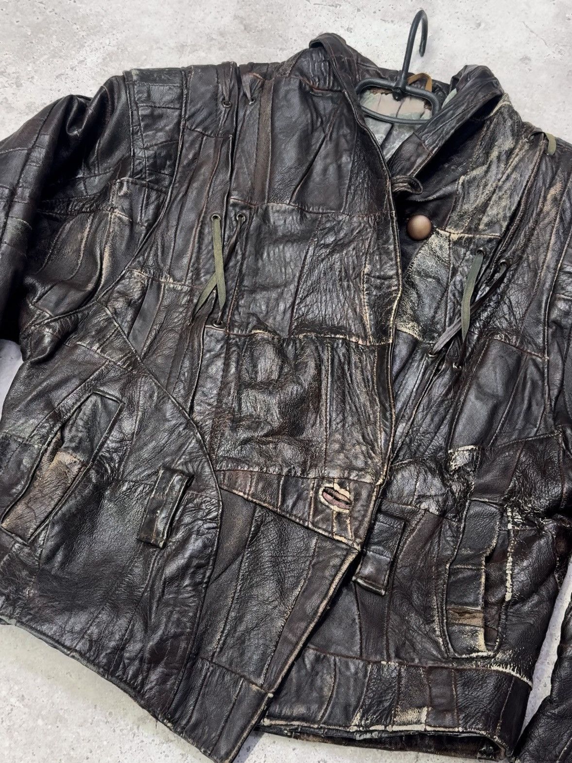 Junya Watanabe Vintage 90s Reworked Faded Leather Jacket Size US S / EU 44-46 / 1 - 7 Thumbnail