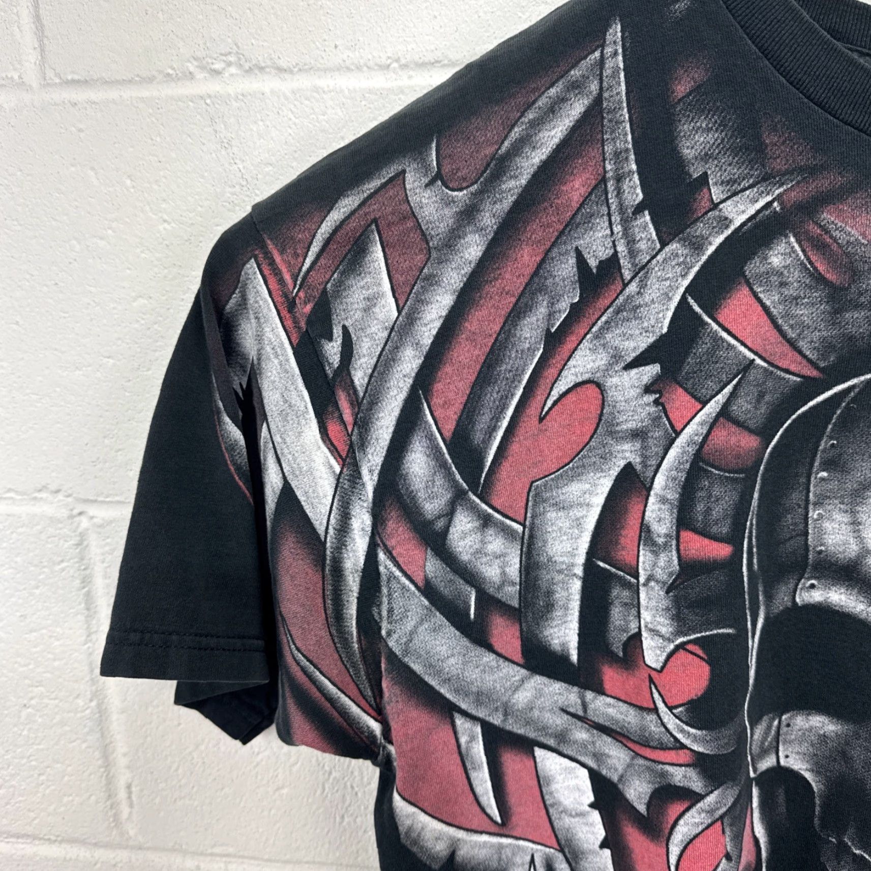 Liquid Blue VINTAGE Liquid Blue 90s Tribal Metal Skull Graphic T-Shirt XL Black Unisex Adults Size US XL / EU 56 / 4 - 6 Thumbnail