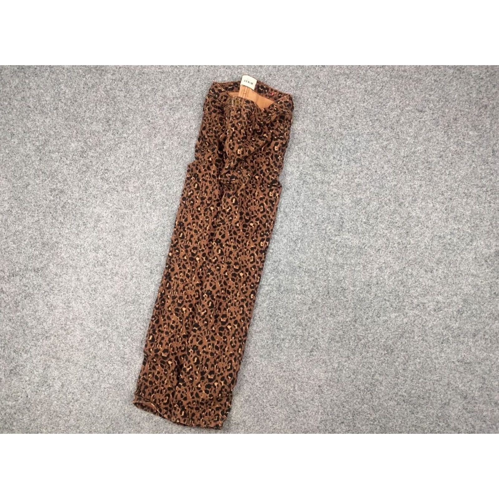 Vintage Sezane France Design Art Leopard brown Denim Ankle Jeans Size 27" / US 4 / IT 40 - 3 Thumbnail