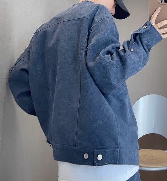 Japanese Brand × Vintage Avant garde punk faded oversized frayed collarless jacket Size US XXL / EU 58 / 5 - 2 Thumbnail