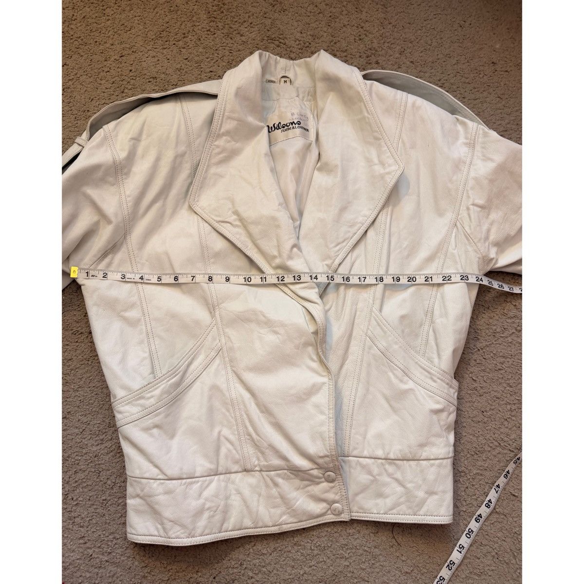 Vintage VINTAGE WHITE WILSONS LEATHER 80’S LEATHER JACKET Size US M / EU 48-50 / 2 - 10 Thumbnail