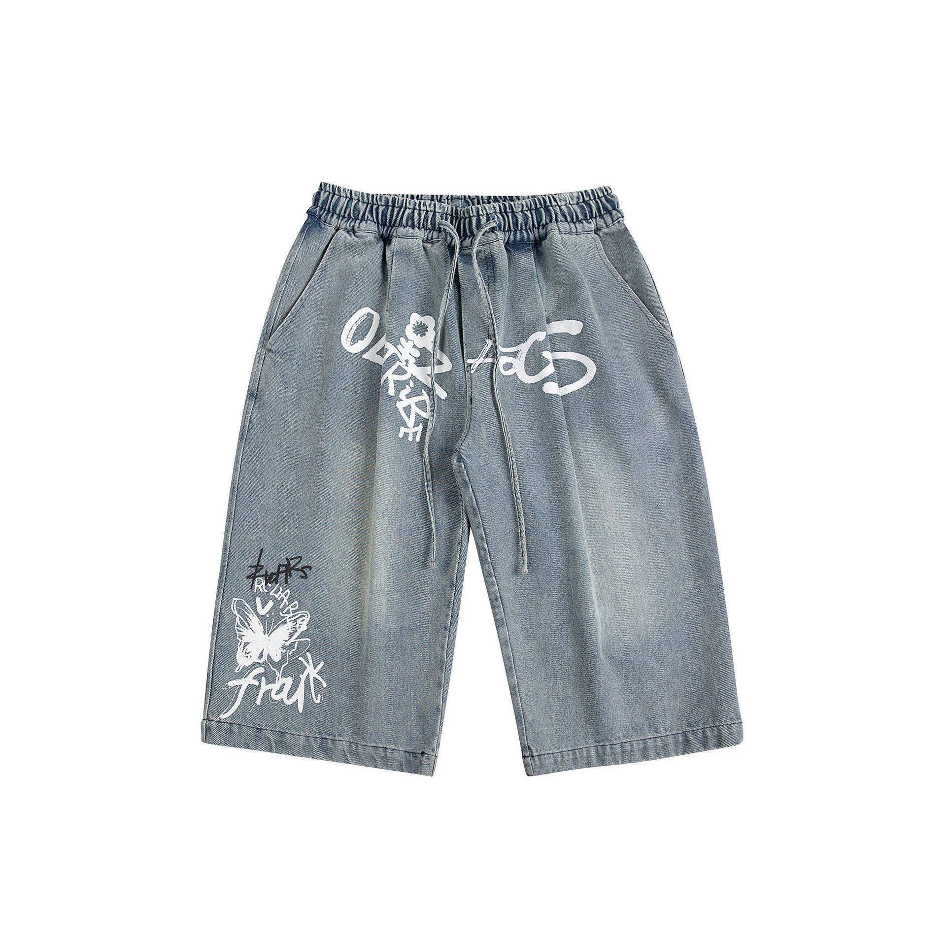Japanese Brand × Vintage Fashion casual trendy casual letter print denim shorts Size US 32 / EU 48 - 1 Thumbnail