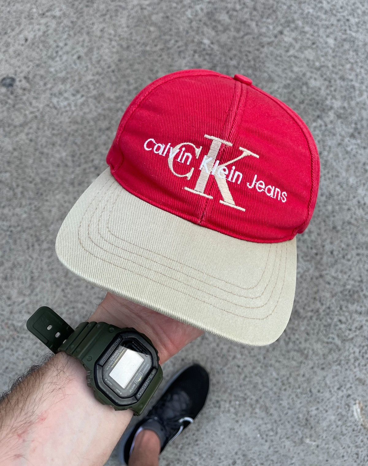Calvin Klein × Vintage Vintage Calvin Klein Embroidered USA Hat Cap Y2K Size ONE SIZE - 1 Thumbnail