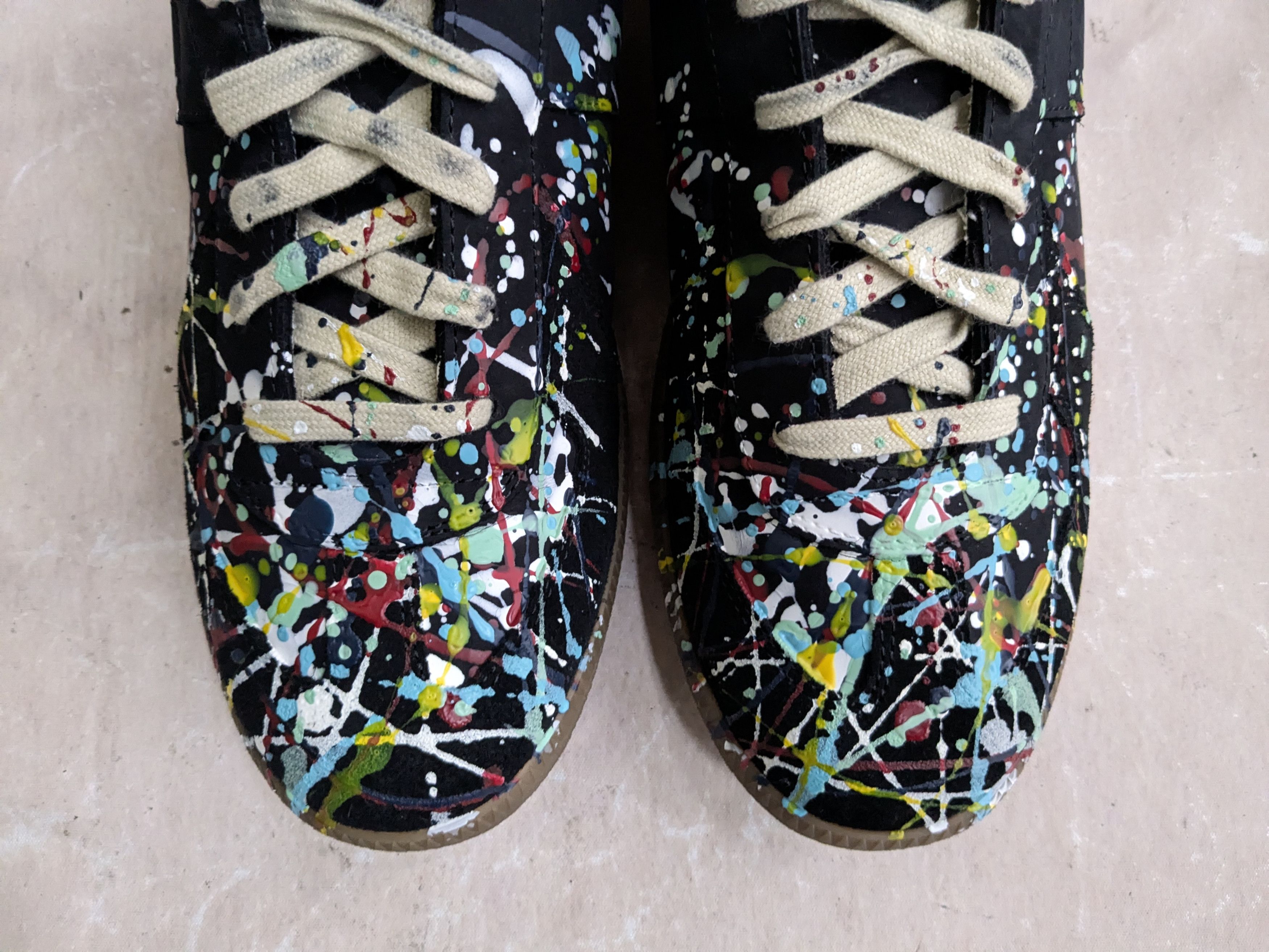 Maison Margiela Maison Margiela Replica GAT Black Paint Splatter 13 46 Size US 13 / EU 46 - 2 Thumbnail