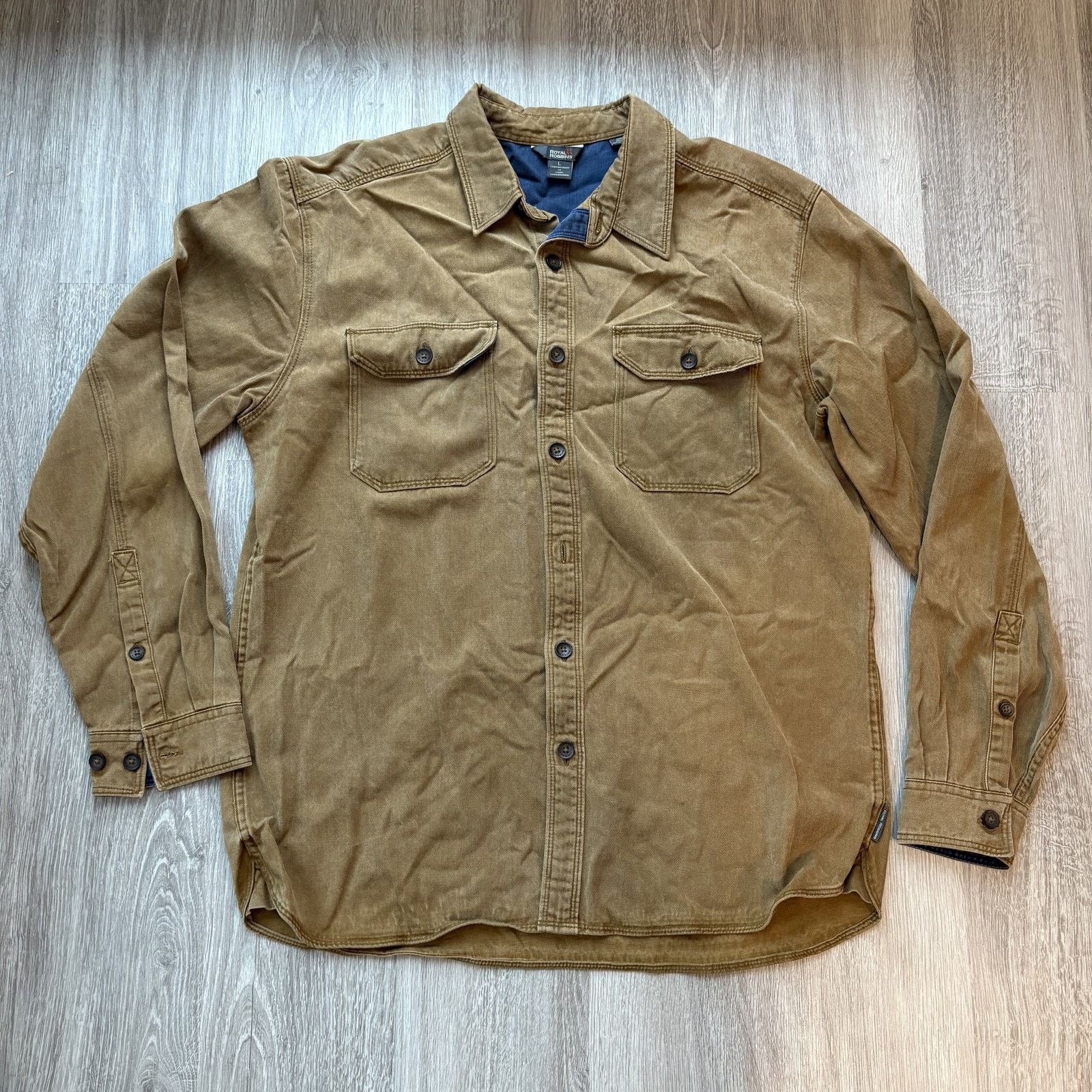 Royal Robbins Royal Robbins Men's Brown Lyocell Cotton Button Down Shirt L Size US L / EU 52-54 / 3 - 2 Thumbnail