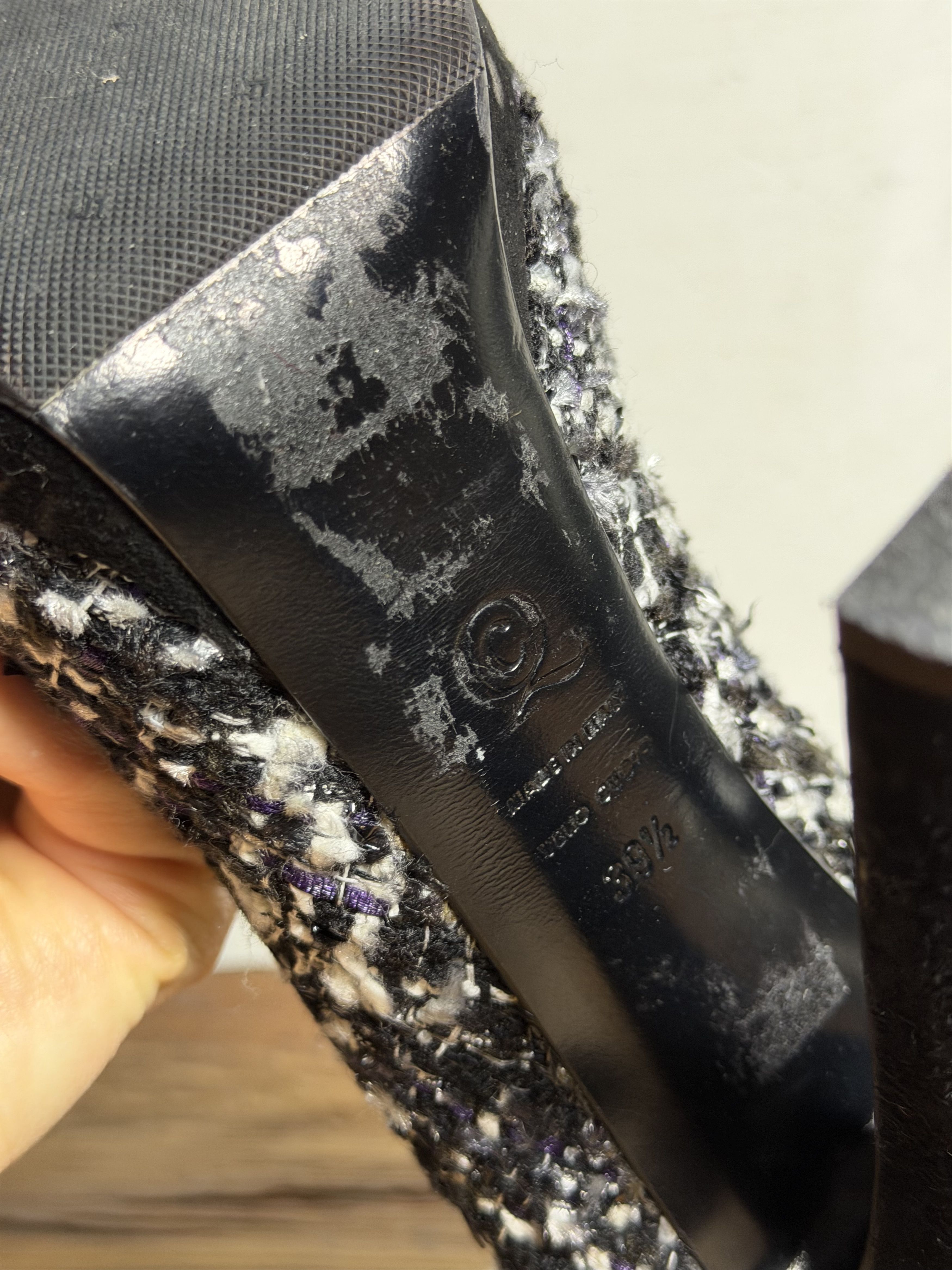 Alexander McQueen Alexander McQueen Tweed Studded Skull Peep Toe Pump Shoes Size US 9.5 / IT 39.5 - 13 Thumbnail