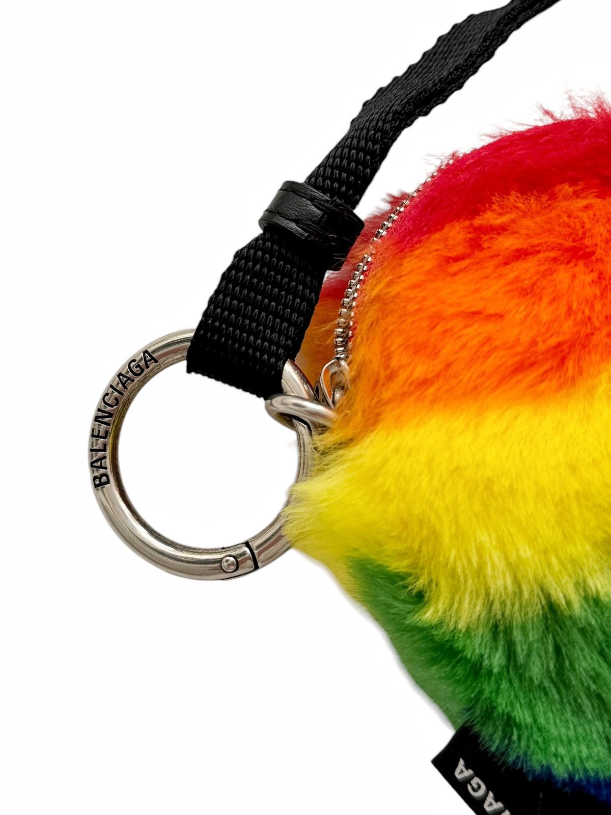 Balenciaga Faux Fur Rainbow Mini Heart Crossbody Bag Size ONE SIZE - 4 Thumbnail