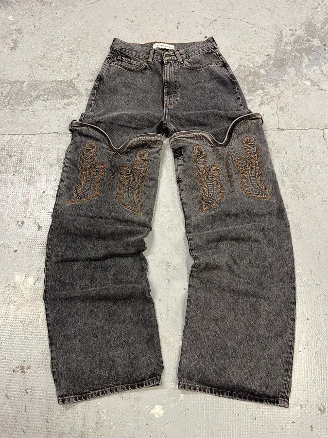 Y/Project SS2024 Y/Project Maxi Cavalier Denim Grey Astro Pants Size US 30 / EU 46 - 2 Thumbnail