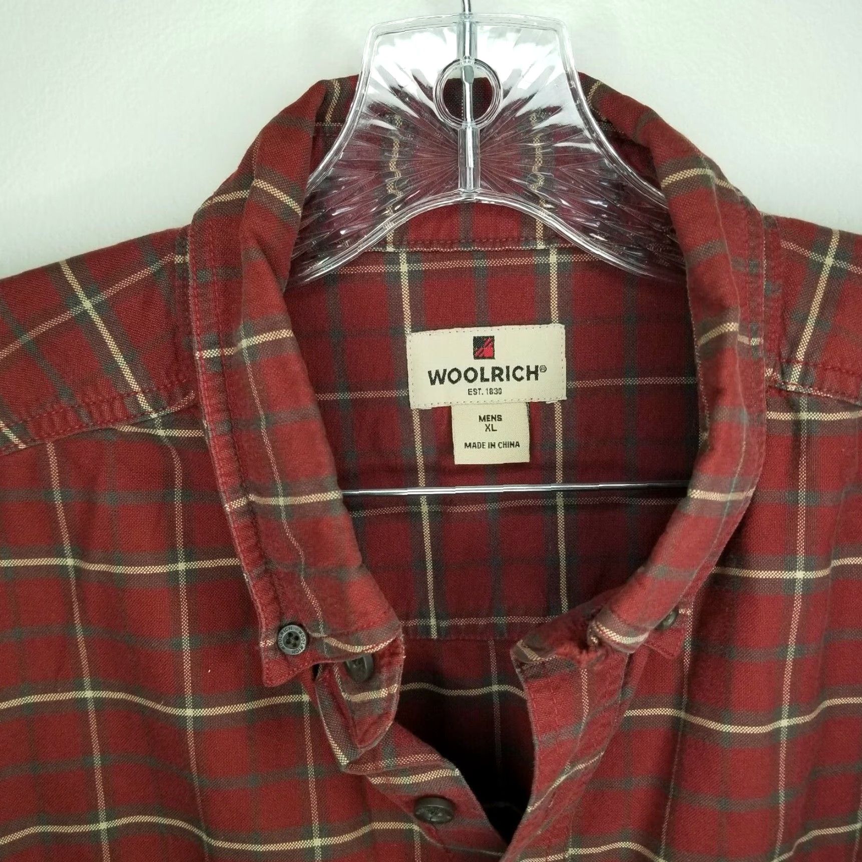 Vintage VINTAGE Woolrich Shirt Men XL Red Plaid Long Sleeve Button-Up Size US XL / EU 56 / 4 - 2 Thumbnail