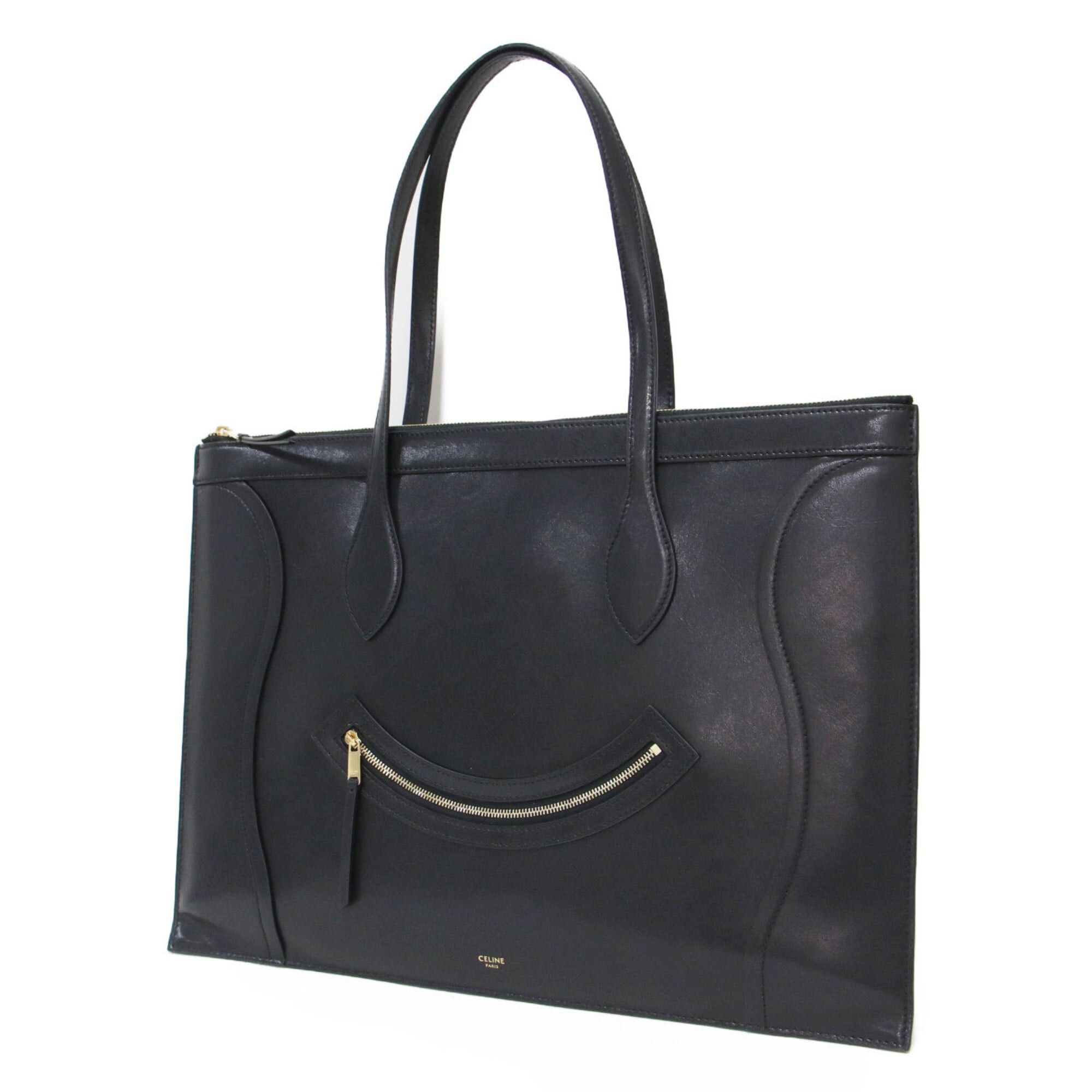 Celine Celine bag, black, flat luggage, glossy calfskin, tote handbag, smile face design, women's. Size ONE SIZE - 1 Thumbnail