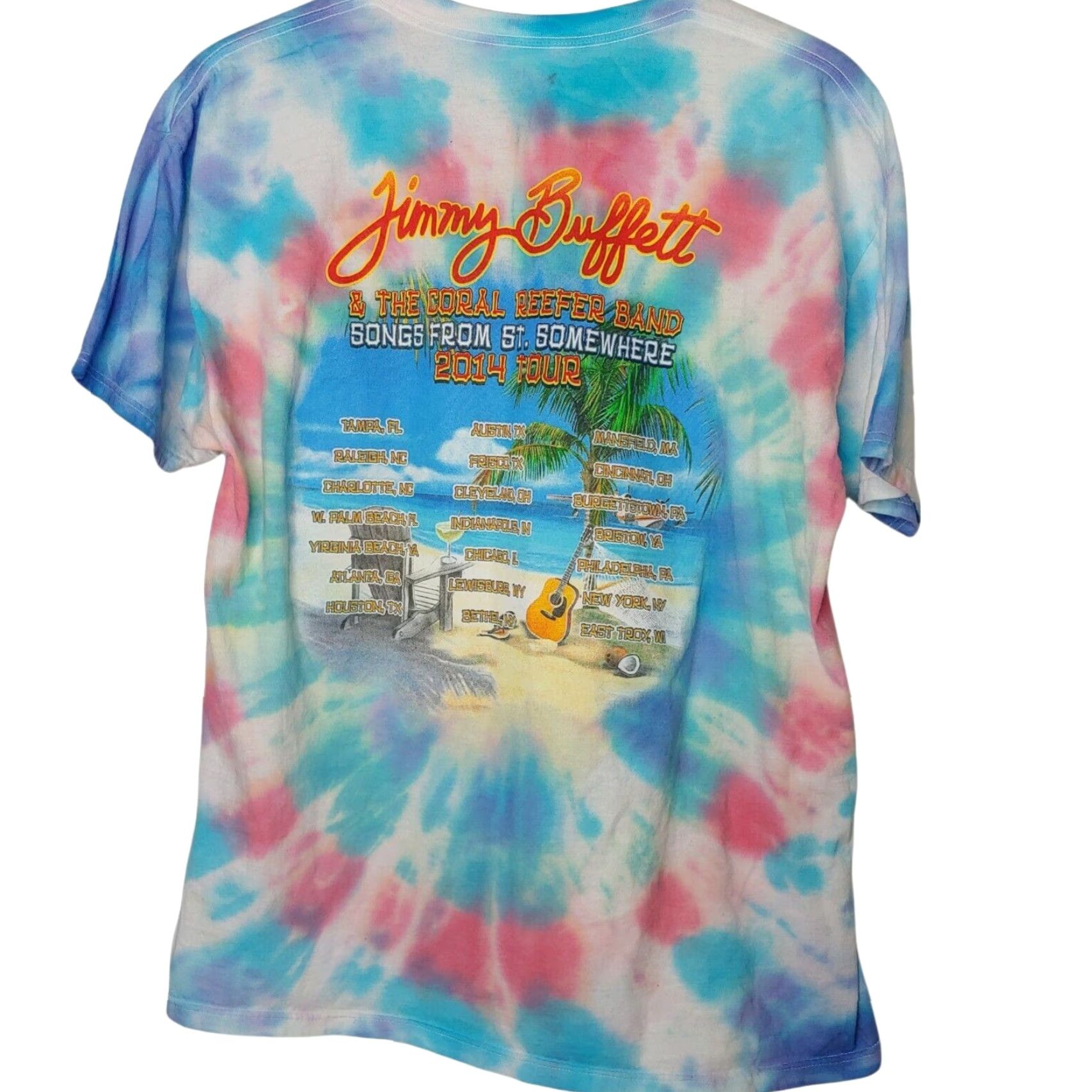 Vintage VINTAGE Jimmy Buffett Shirt XL Coral Reefer Band 2014 Tour Tie Dye Parrotthead Music Shirt Boys? Wait no. Size US XL / EU 56 / 4 - 4 Thumbnail