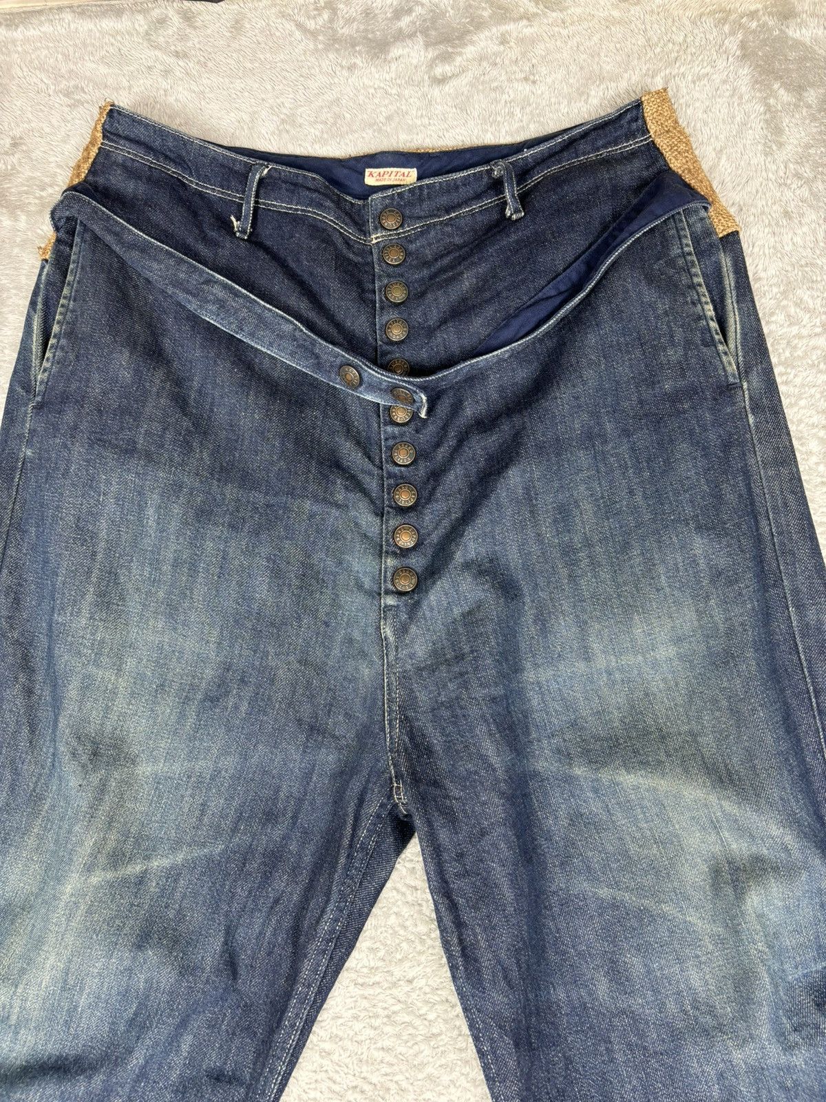 Kapital Kountry Kapital Kiro Hirata Hemp Switching Denim Clown Pants S0368 Size US 32 / EU 48 - 3 Thumbnail