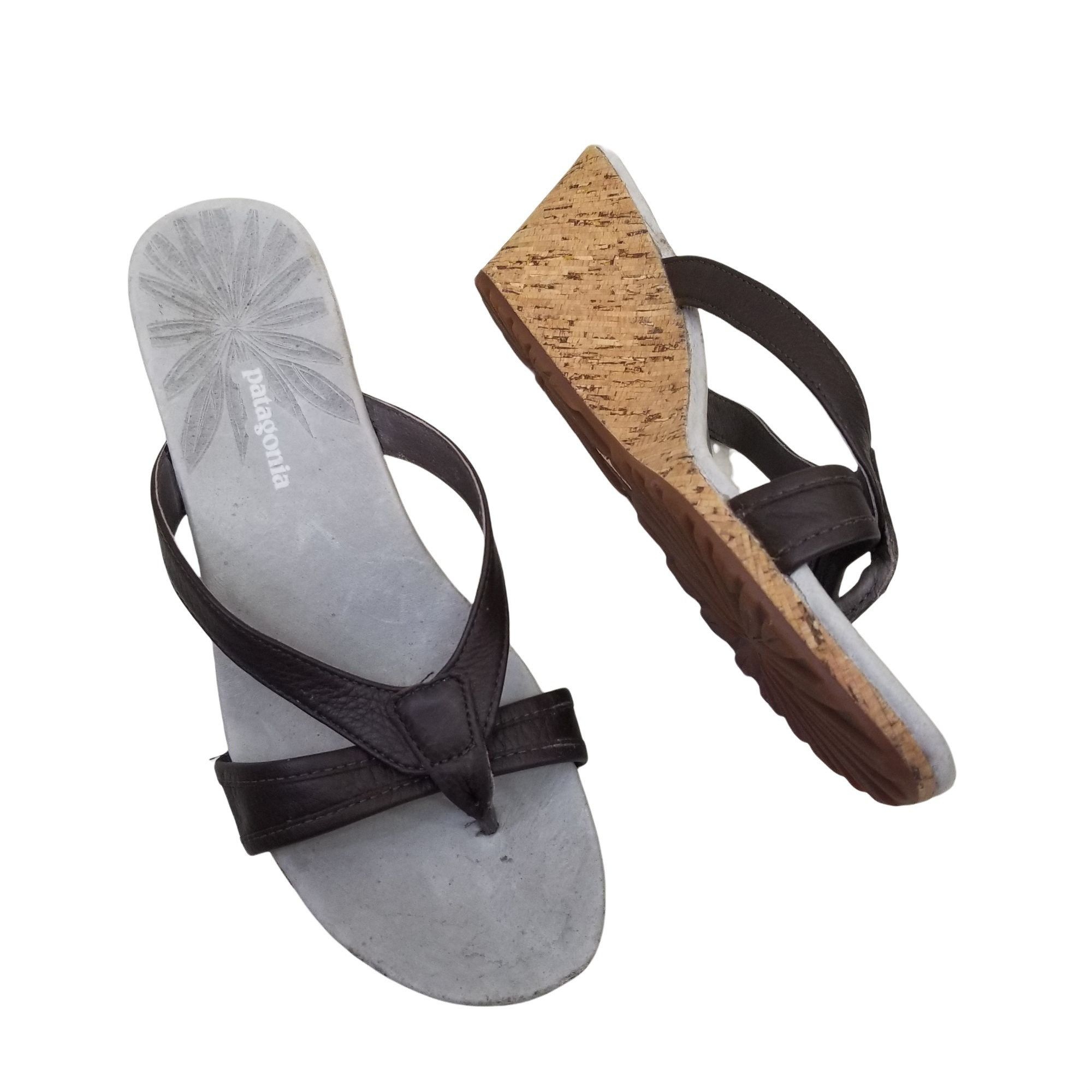 Patagonia Patagonia 7M Brown Thong Wedge Sandals Summer Beach SOLIMAR Size US 7 / IT 37 - 1 Thumbnail