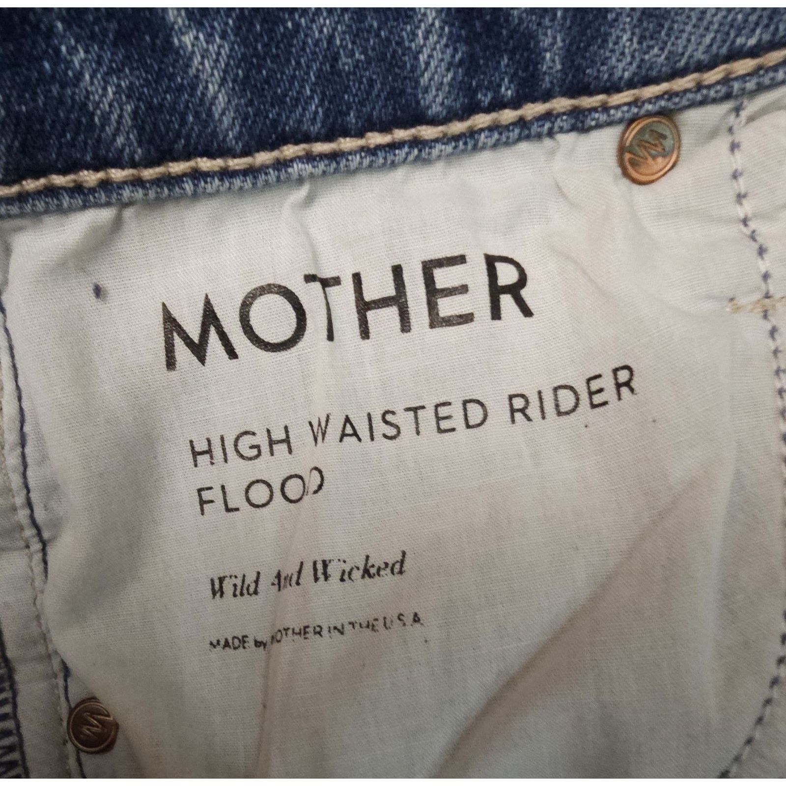 MOTHER Mother Superior High Waisted Rider Flood In Wild And Wicked Size 25" / US 0 / IT 36 - 14 Thumbnail