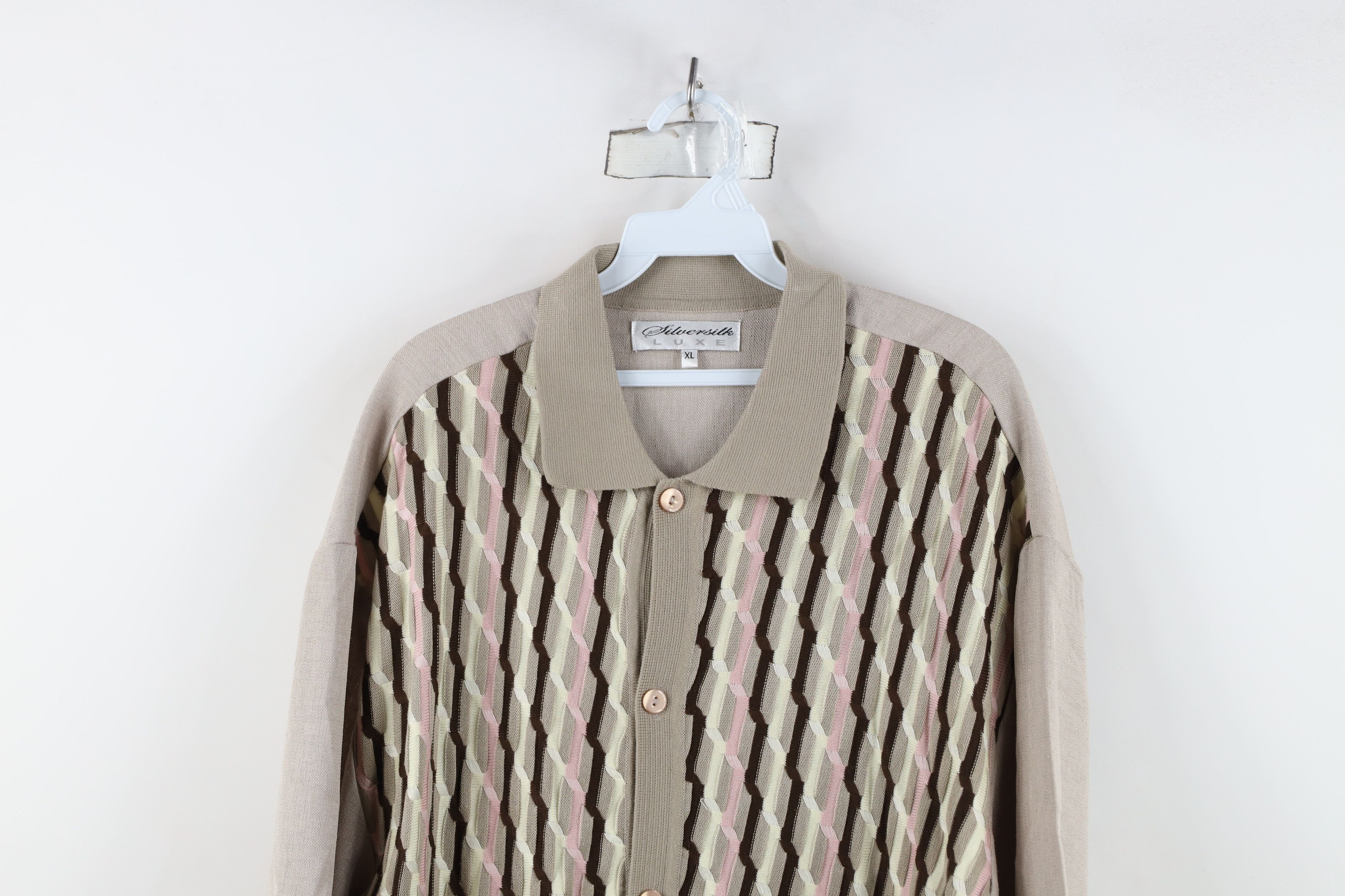 Vintage Vintage 90s Y2K Coogi Style Knit Short Sleeve Button Shirt Size US XL / EU 56 / 4 - 2 Thumbnail