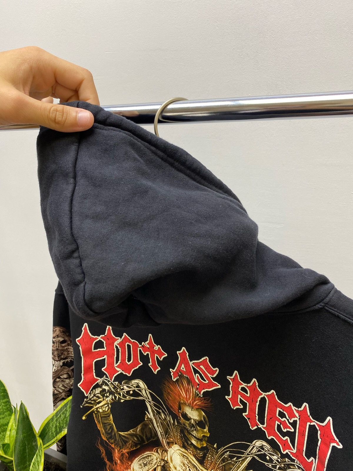 Japanese Brand × Vintage Vintage Y2K Hot AS Hell Burning Skeleton Rider Hoodie Size US L / EU 52-54 / 3 - 25 Thumbnail
