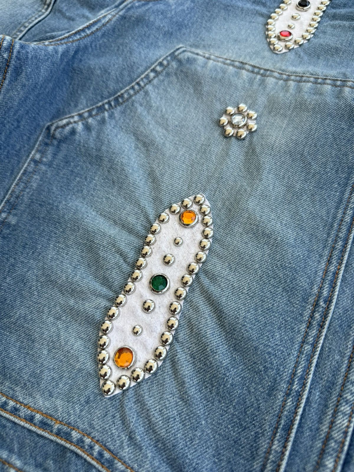Kapital KAPITAL STUDDED CARPENTER DENIM SHORTS Size US 34 / EU 50 - 3 Thumbnail