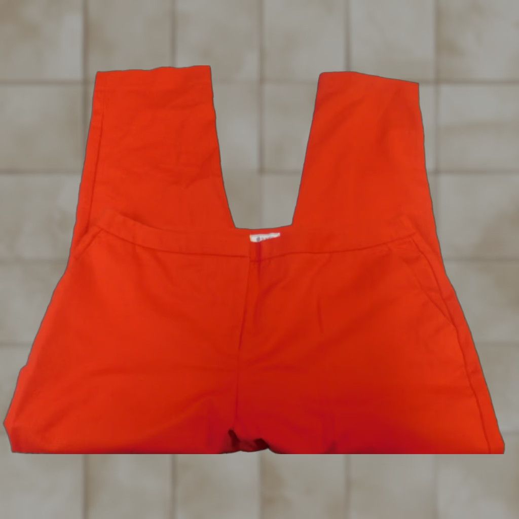 Vintage susina Womens Pants 12 Orange Straight Classic Pants Women Regular 12 Orange Knit Cotton Spandex Straight Leg 25in Inseam Dress Pants Casual Size 24" / US 00 / IT 34 - 1 Thumbnail