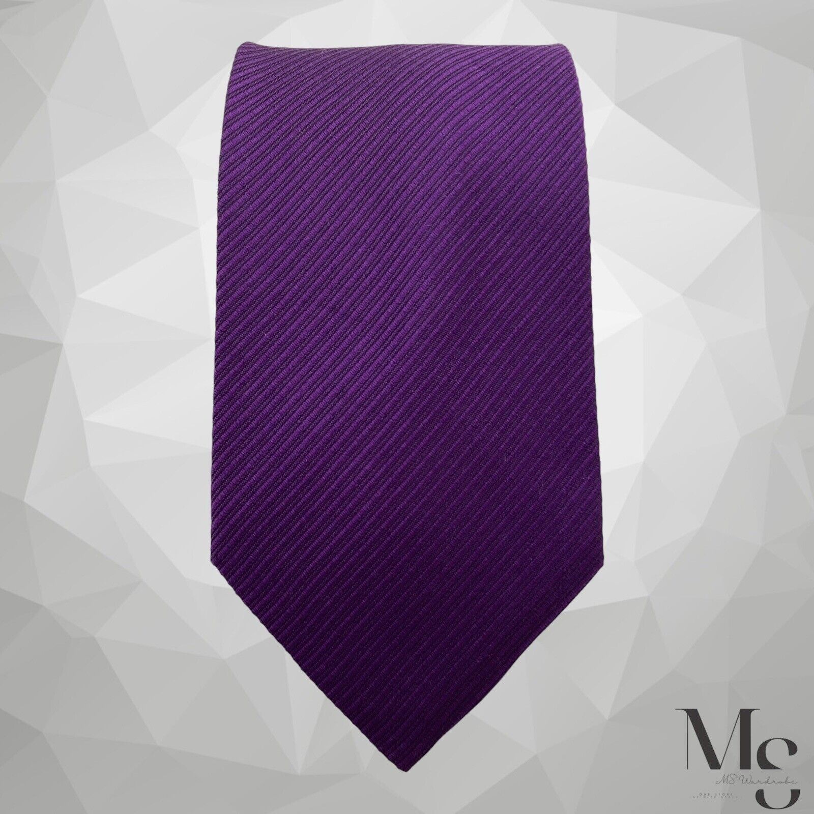 Paul Stuart PAUL STUART Purple Striped Silk Tie Made In France W: 3.5" E Size ONE SIZE - 3 Thumbnail