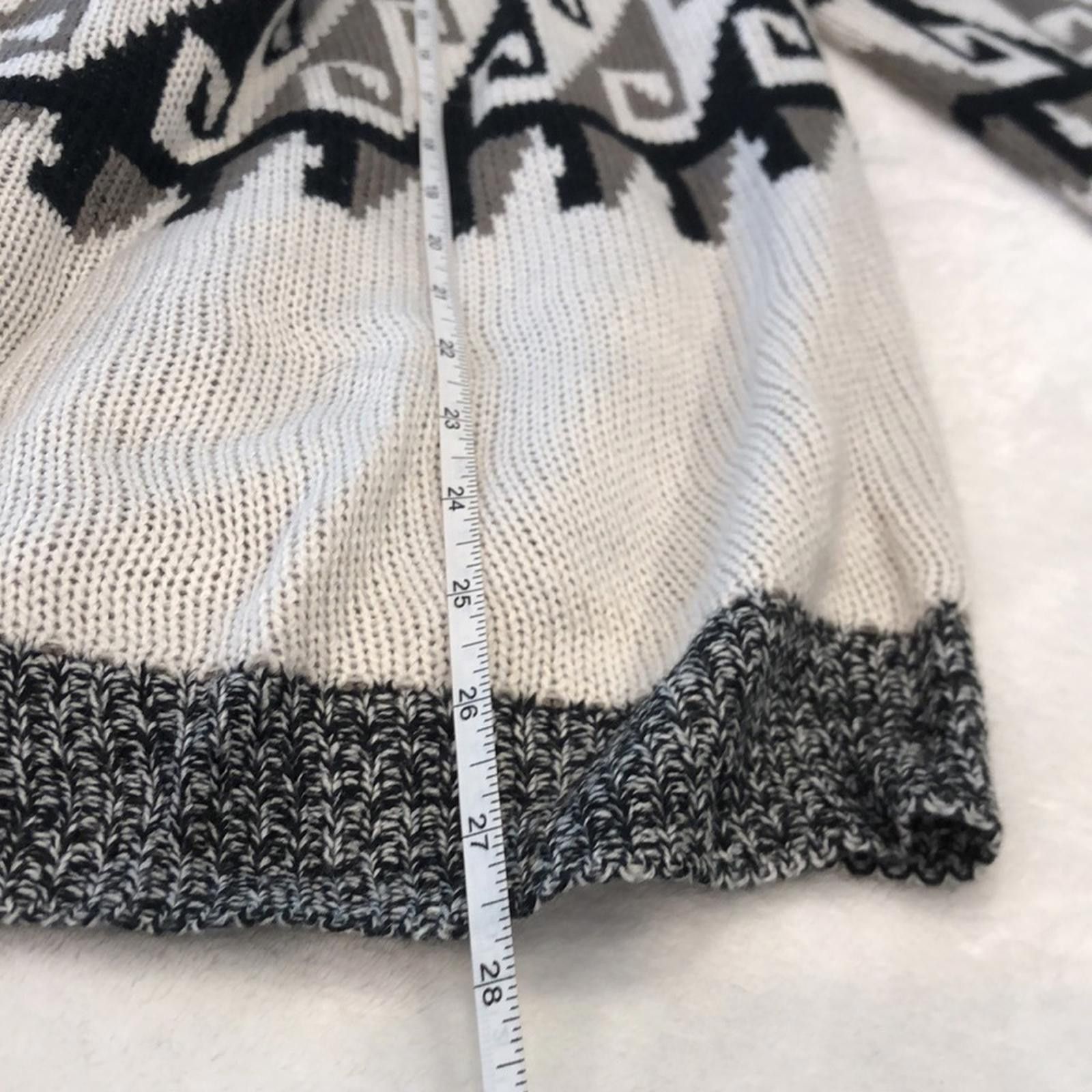 The Unbranded Brand Knit Cardigan Sweater cream black gray brown geometric SM Size S / US 4 / IT 40 - 10 Thumbnail