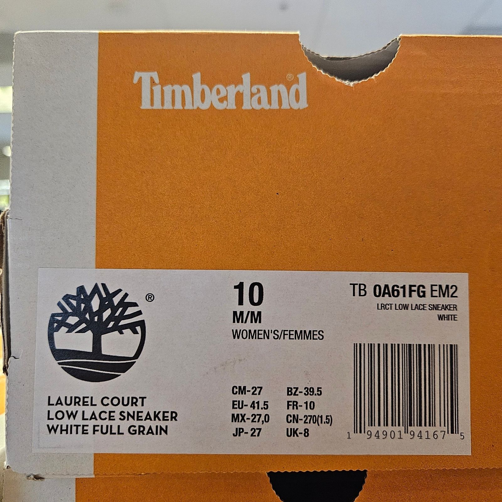 Timberland TIMBERLAND WOMEN'S 10 LAUREL COURT LOW LACE SNKR WHT LEATHER Size US 10 / IT 40 - 8 Thumbnail