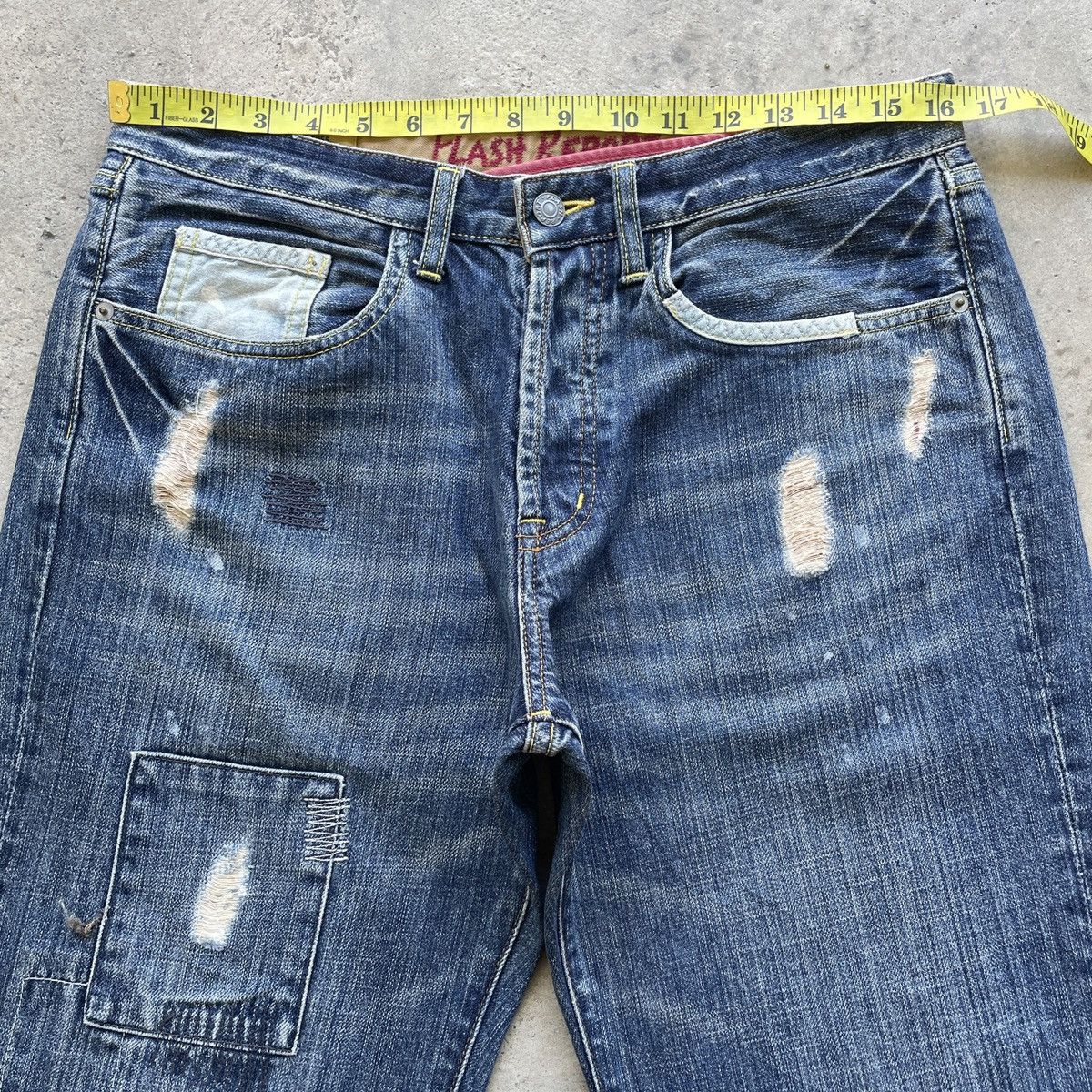 Japanese Brand × Jean × Vintage Vintage Japan Flash Report Distressed Faded Jeans Pants W32 Size US 33 - 6 Thumbnail