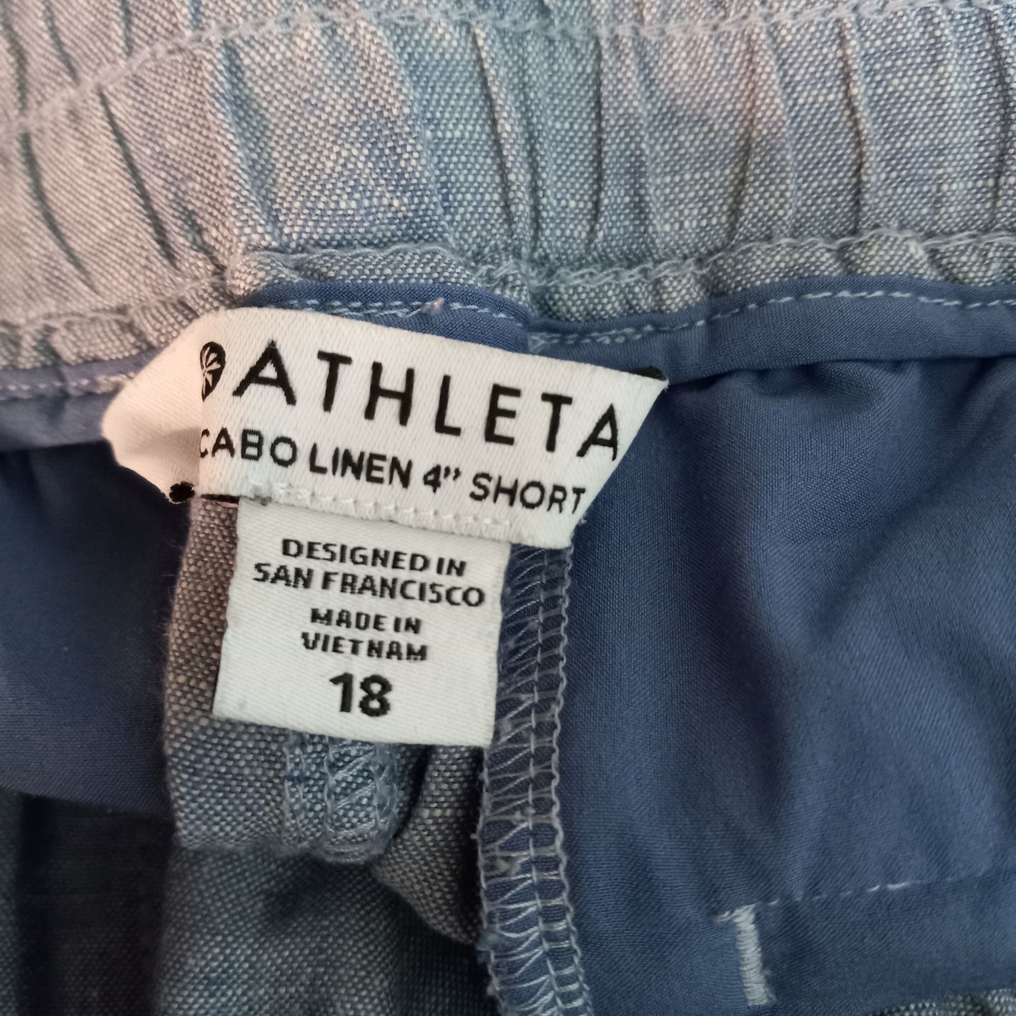 Athleta Athleta Size 18 Shorts Cabo Linen Womens Blue Drawstring Ela Size 40" / US 18 - 4 Thumbnail