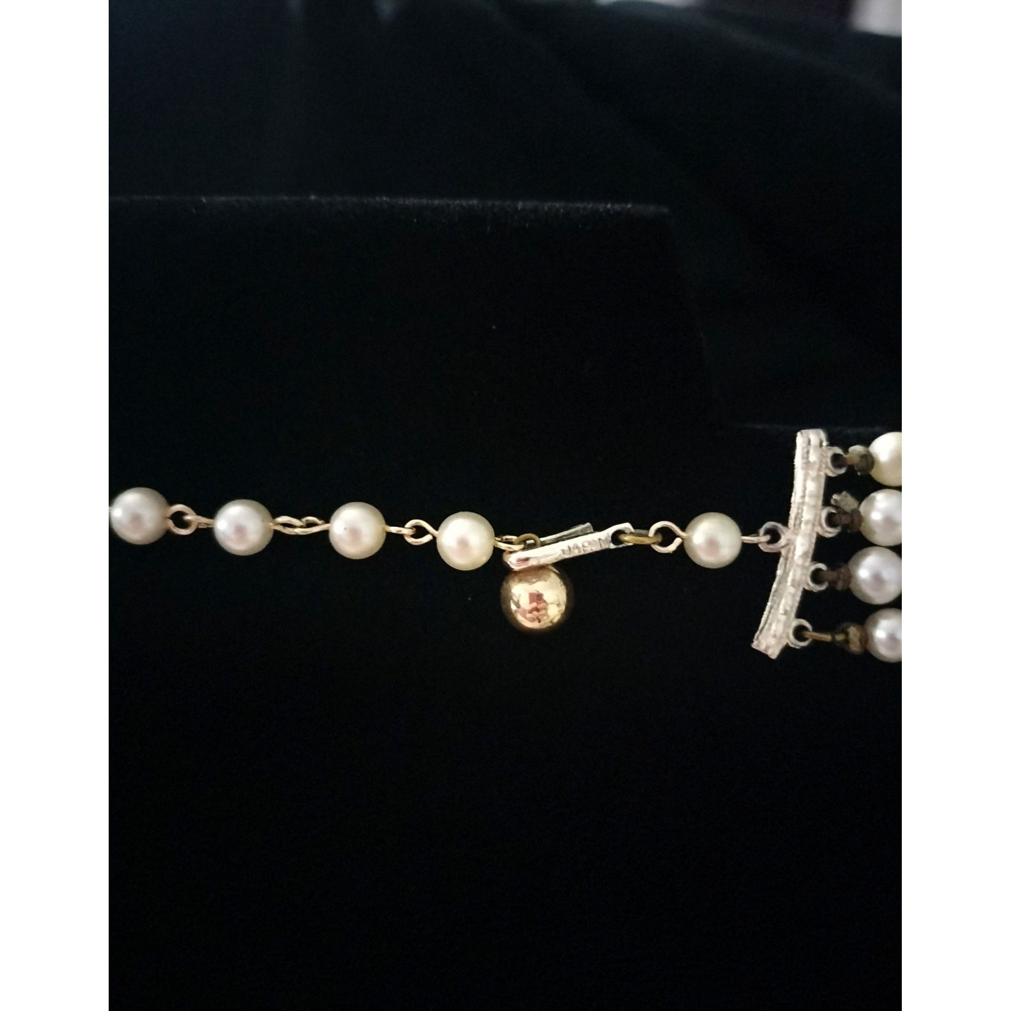 Vintage Vintage Multi Strand Faux Pearl Necklace White Gold Tone Dec Size ONE SIZE - 18 Thumbnail