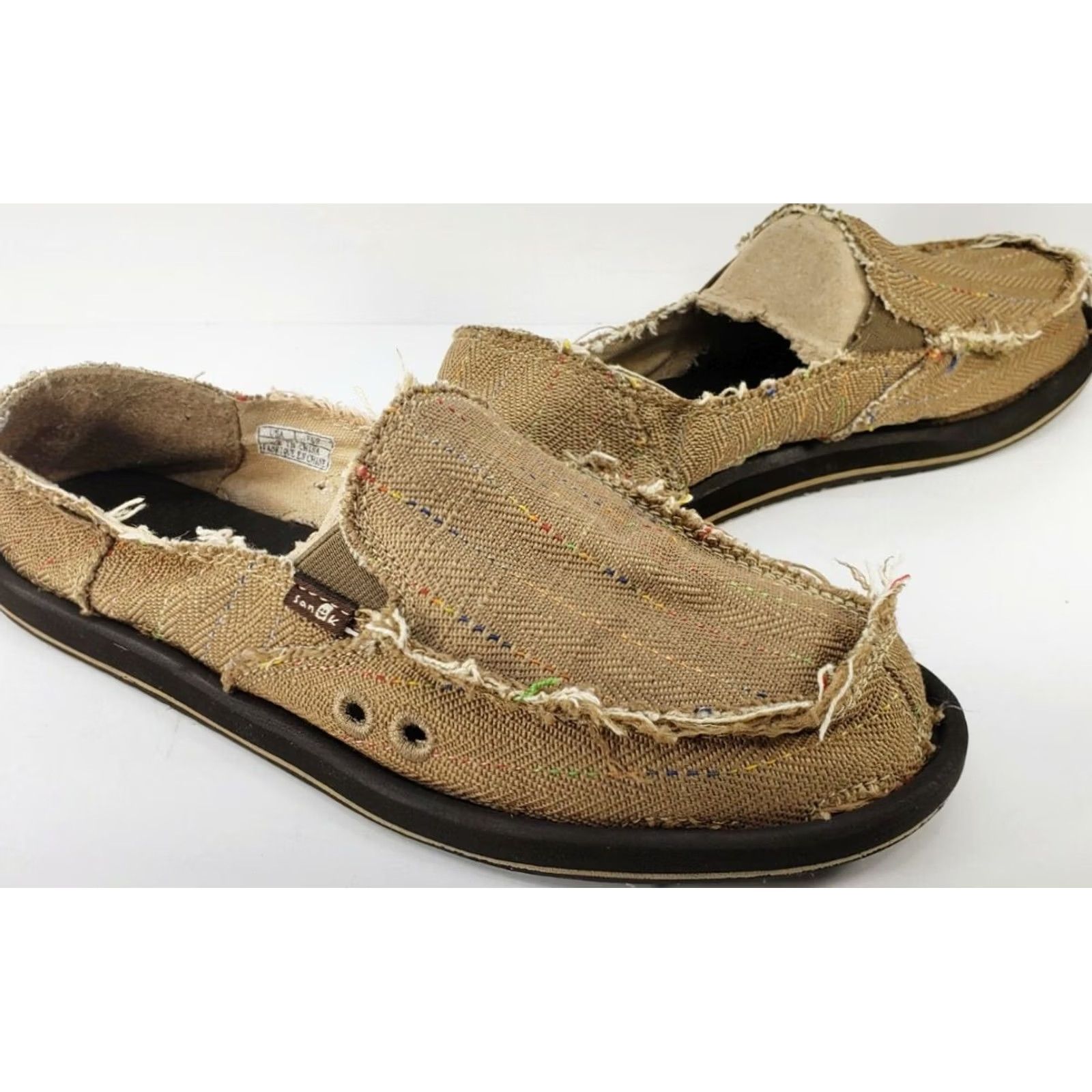 Sanuk Sanuk Donna Women's Loafers 8M 39EU Caramel Striped Casual Comfort Size US 8 / IT 38 - 2 Thumbnail