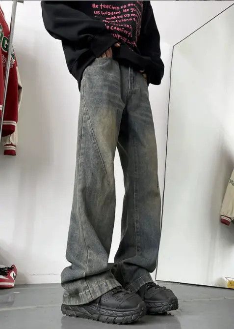 Jean American retro street washed distressed jeans Size US 32 / EU 48 - 3 Thumbnail
