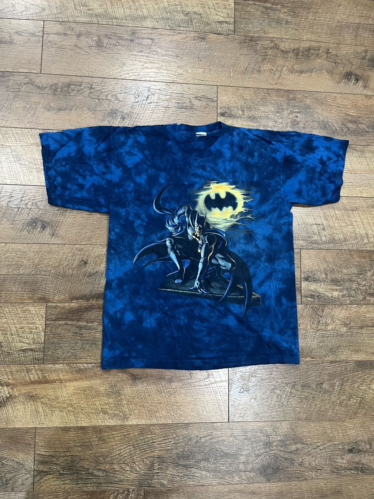 Marvel Comics Vintage 90s Single Stitch Batman Tie-Dye Tee Shirt Blue L Size US L / EU 52-54 / 3 - 1 Thumbnail