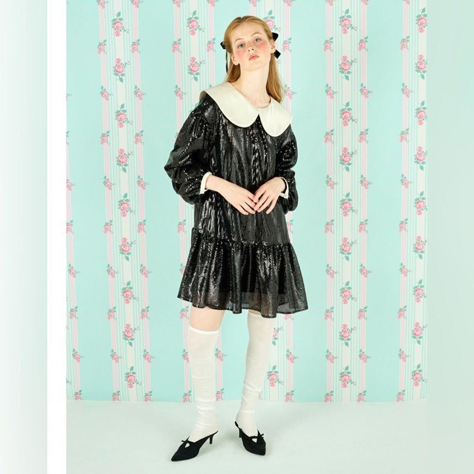 Designer NWT. Johnny Hates Jazz. Black Sequin Dress. Size Small. Size S / US 4 / IT 40 - 3 Thumbnail