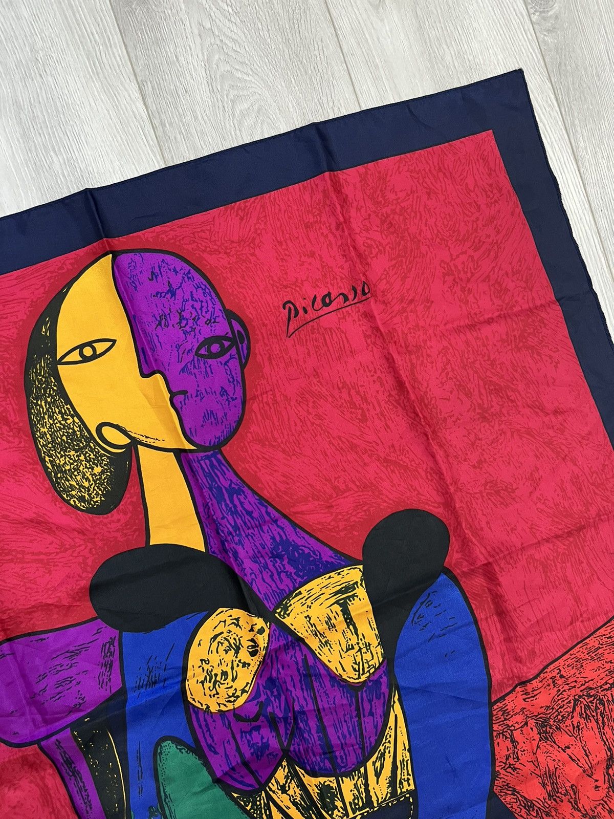 Vintage Vintage 90s Picasso Silk Scarf Art museum red Size ONE SIZE - 2 Thumbnail