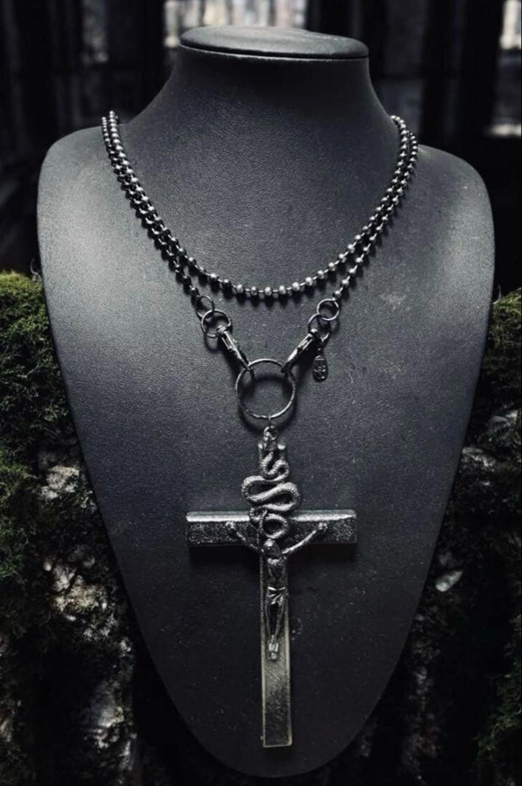 Unknown London Jean Paul Gaultier - Black Metal Cross Necklace Size ONE SIZE - 4 Thumbnail