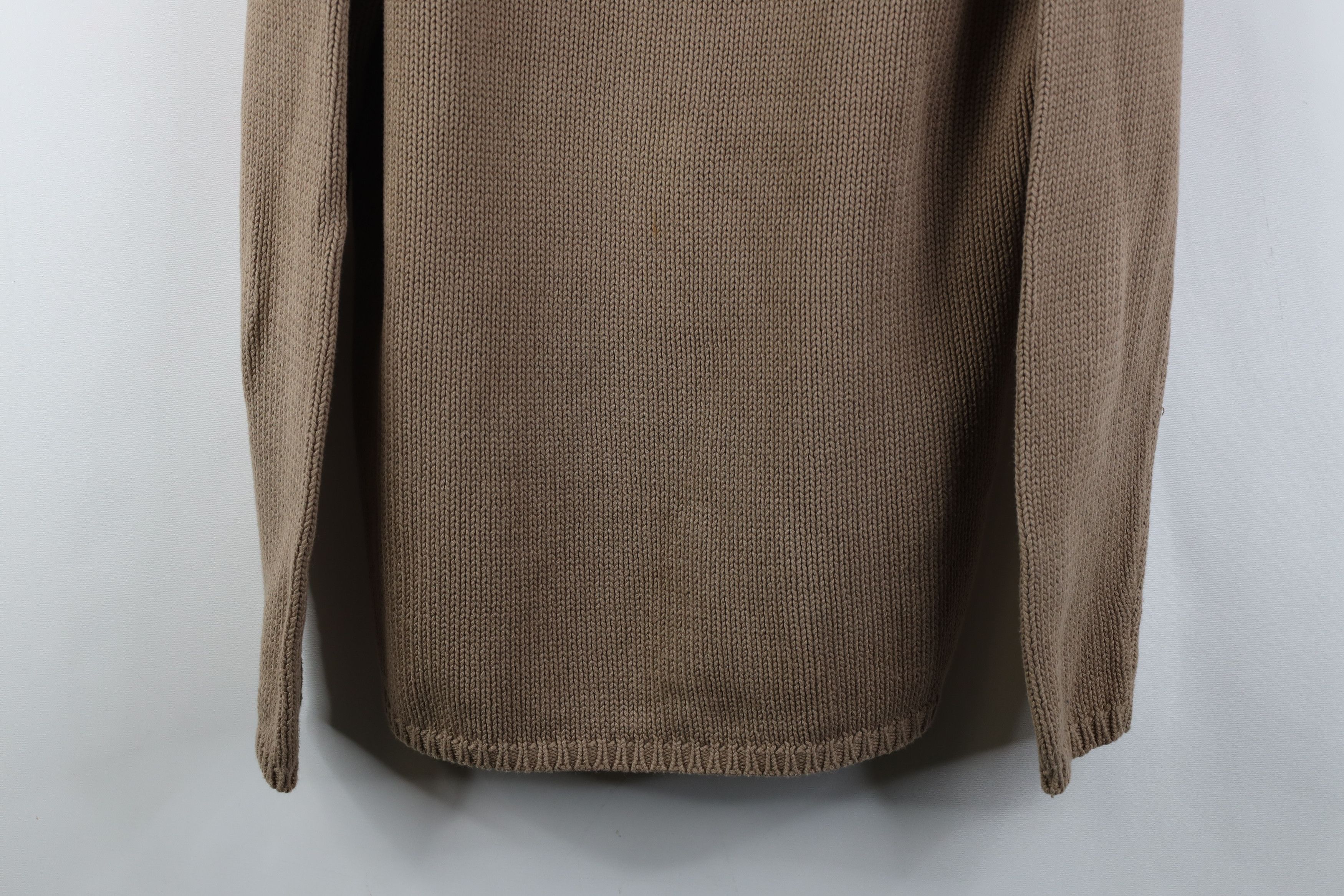 Vintage Vinage 90s Streetwear Blank Cotton Ribbed Knit Sweater Beige Size M / US 6-8 / IT 42-44 - 3 Thumbnail