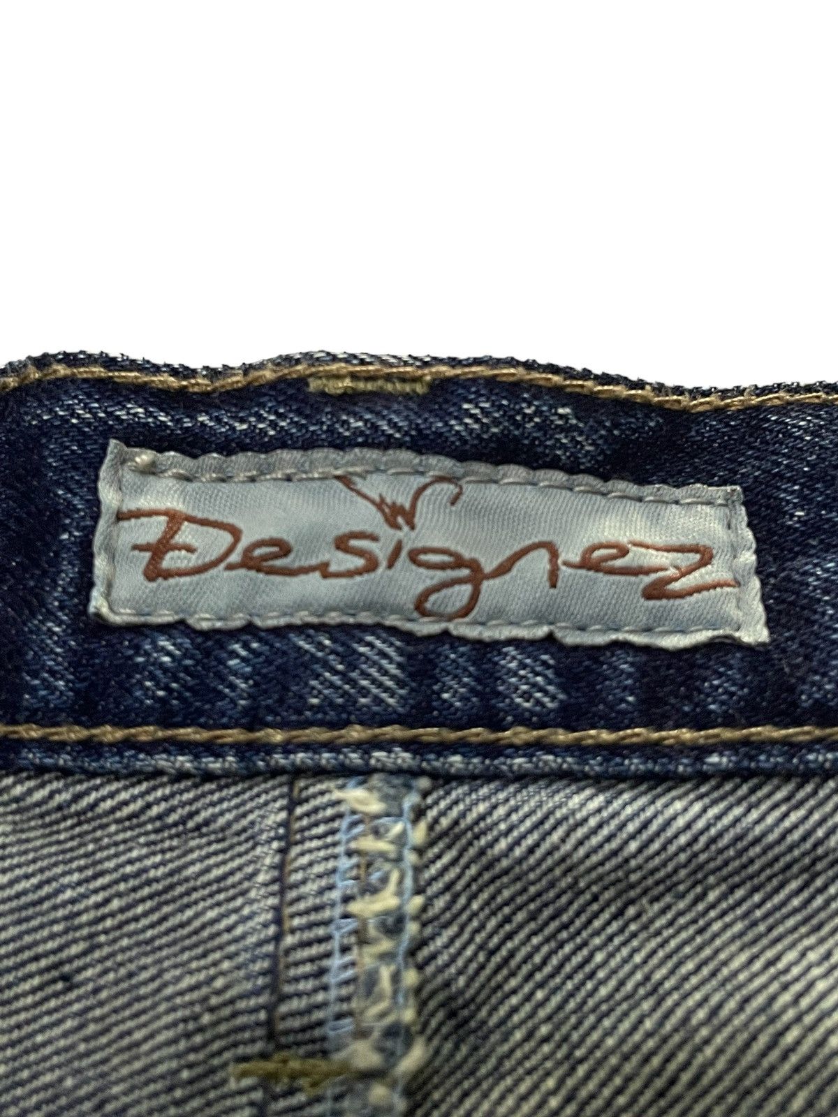 Japanese Brand Designez Japan Asymmetrical illustration Back At Front Jeans Size US 31 - 18 Thumbnail