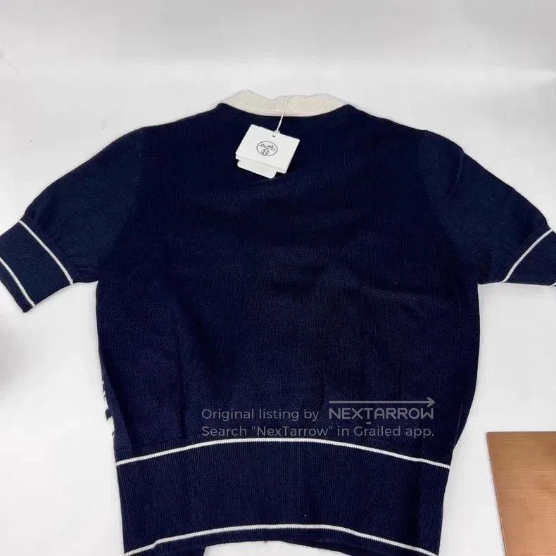 Hermes Hermes Dark Blue Knit Short Sleeve Size XS / US 0-2 / IT 36-38 - 4 Thumbnail