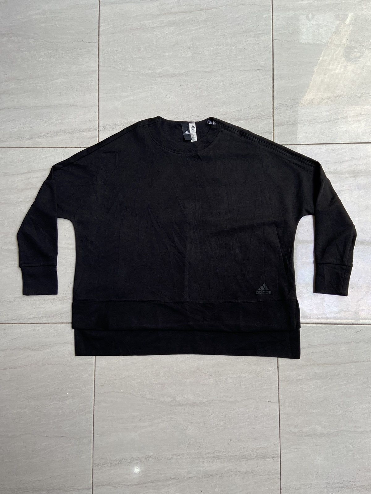 image of Adidas Black Long Sleeve T-Shirt, Men's (Size XL)