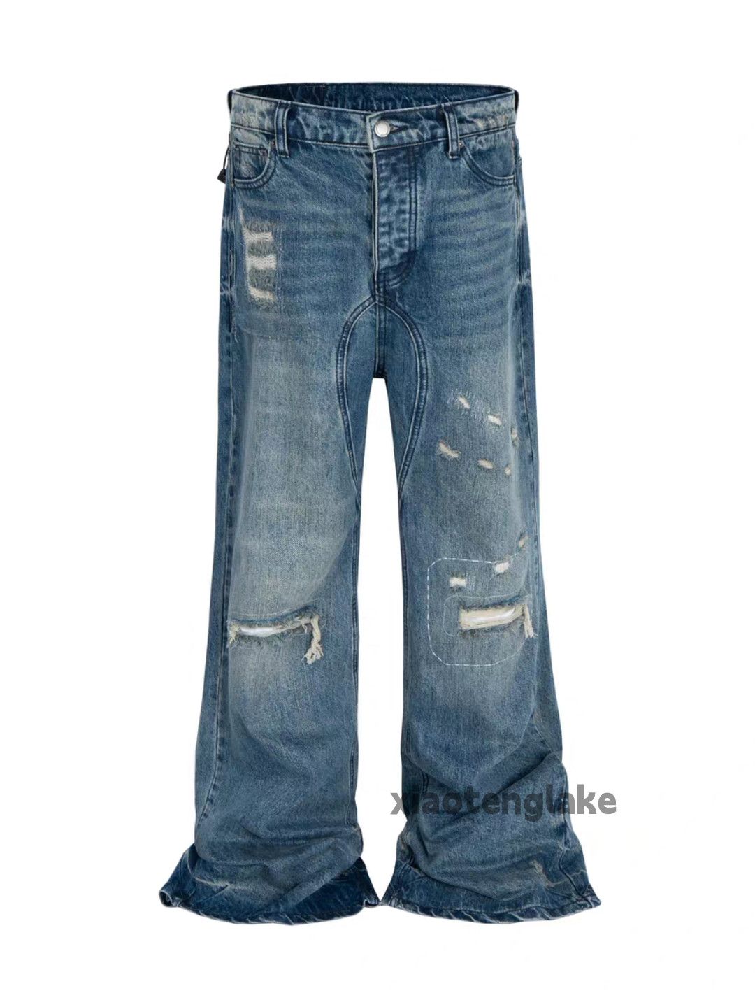 Jean ltx vintage washed faded punk grunge ripped damaged jeans Size US 36 / EU 52 - 6 Thumbnail