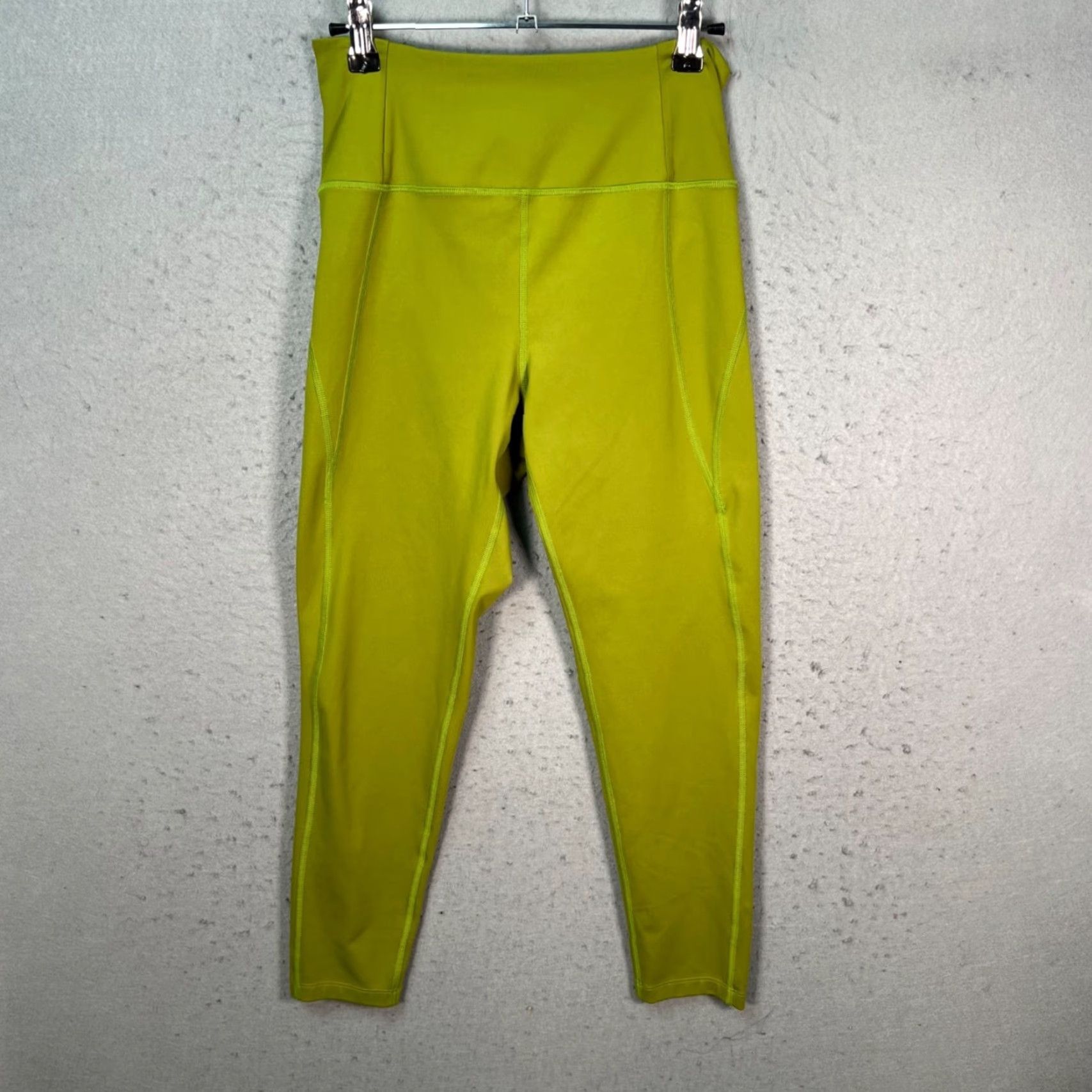 Girlfriend Collective VINTAGE Girlfriend Collective Womens Medium Lime Green Athletic Leggings Recycled Fabric Leggings Green M Athletic Slim Skinny Inseam 22in Size 32" / US 10 / IT 46 - 2 Thumbnail