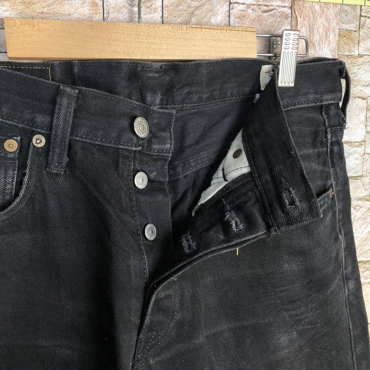 Levi's Levis super Black Denim ripped Pants #7574 Size US 29 - 12 Thumbnail