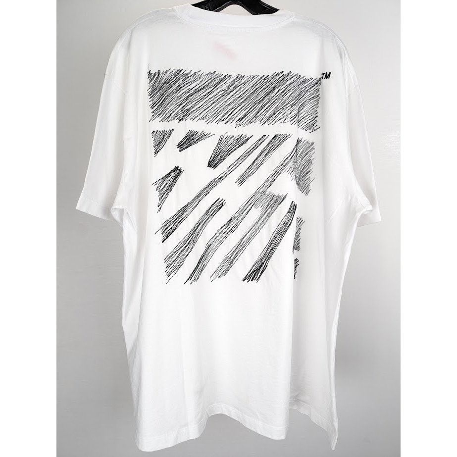 Off-White o1rshd1 Scribble Diag Over S/S Tee in White/Black Size US M / EU 48-50 / 2 - 11 Thumbnail