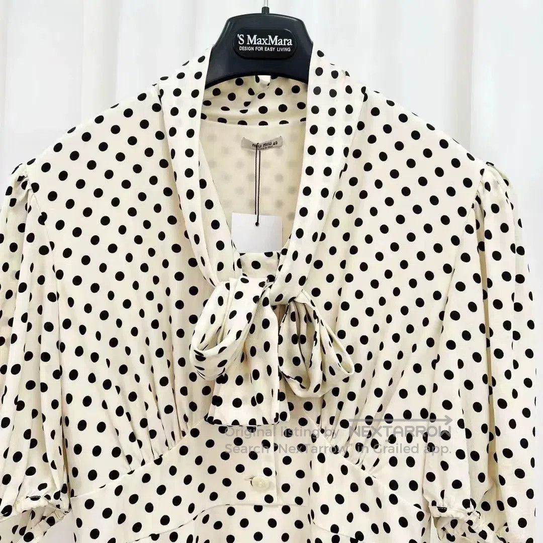 Miu Miu Miu Miu Polka Dot Puff Sleeve Dress. Size S / US 4 / IT 40 - 3 Thumbnail