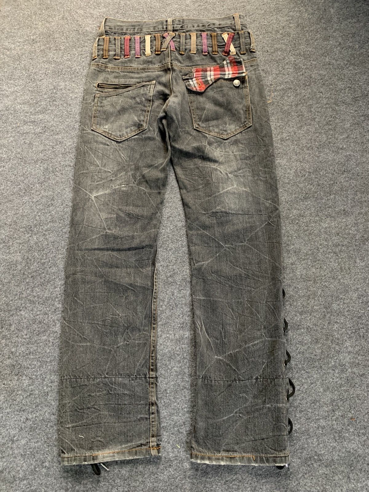 If Six Was Nine Flare laces jeans nylaus double waist japanese style 30x31 Size US 30 / EU 46 - 3 Thumbnail