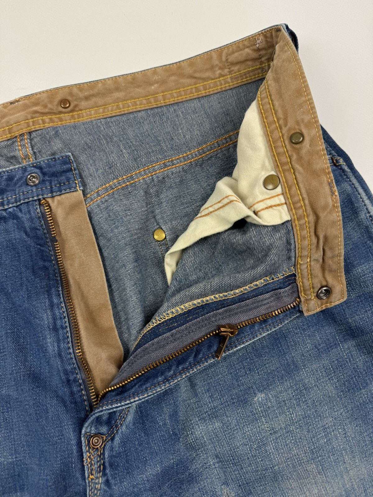 Edwin Edwin 550923 Over Works Factory Distressed Jeans Pants Size US 34 / EU 50 - 13 Thumbnail