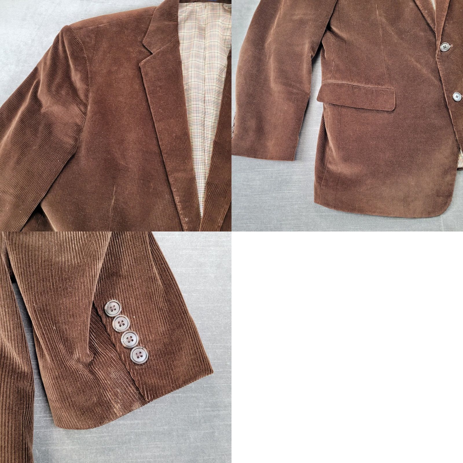 Vintage VINTAGE Saddlebred Blazer Jacket Brown Corduroy Two Button Notch Lapel Sport Coat Mens 46 Size 46R - 9 Thumbnail